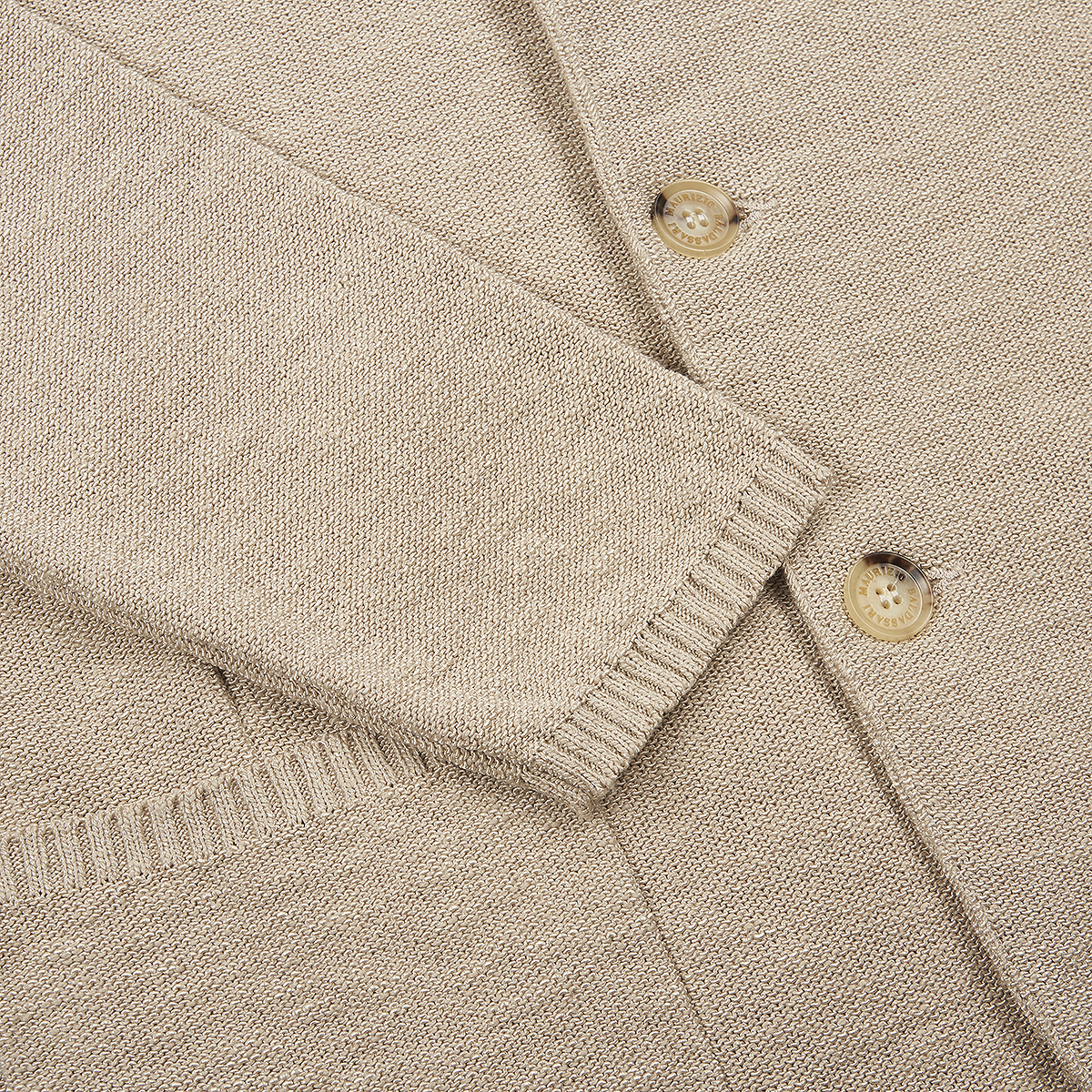 Beige Cotton Mouline Portofino Knitted Jacket