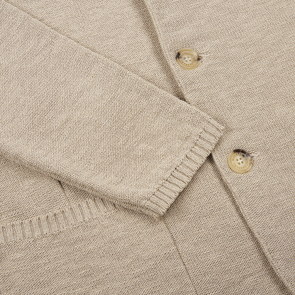 Beige Cotton Mouline Portofino Knitted Jacket