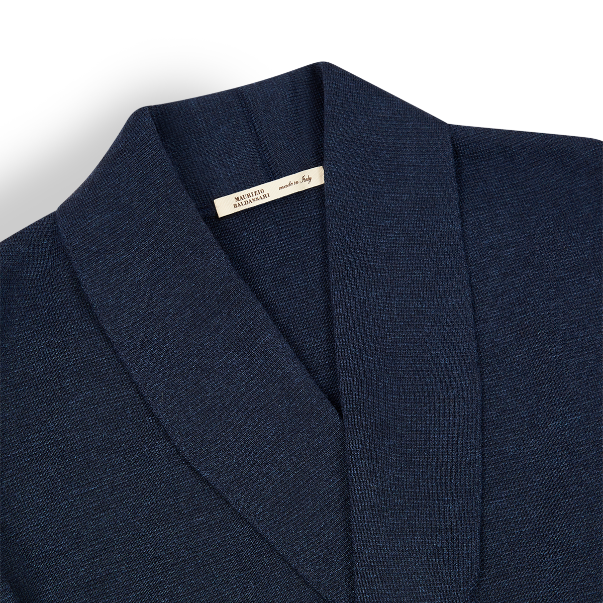 Navy Wool Milano Stitch Double Breasted Cardigan