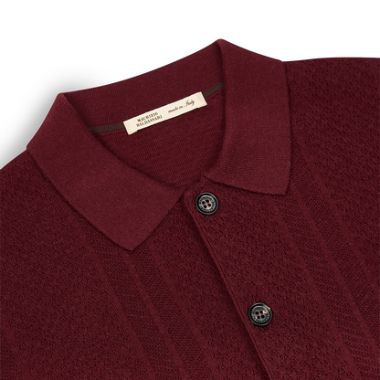 Burgundy Cotton Cashmere Silk Knitted Overshirt