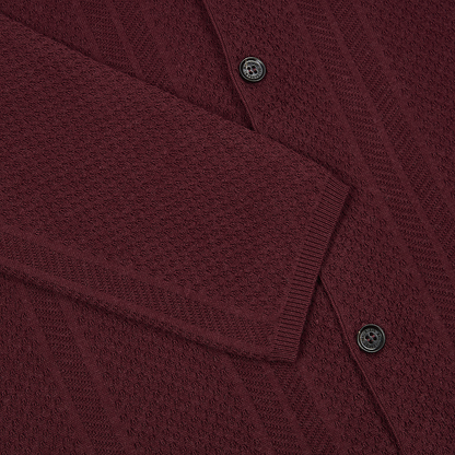 Burgundy Cotton Cashmere Silk Knitted Overshirt