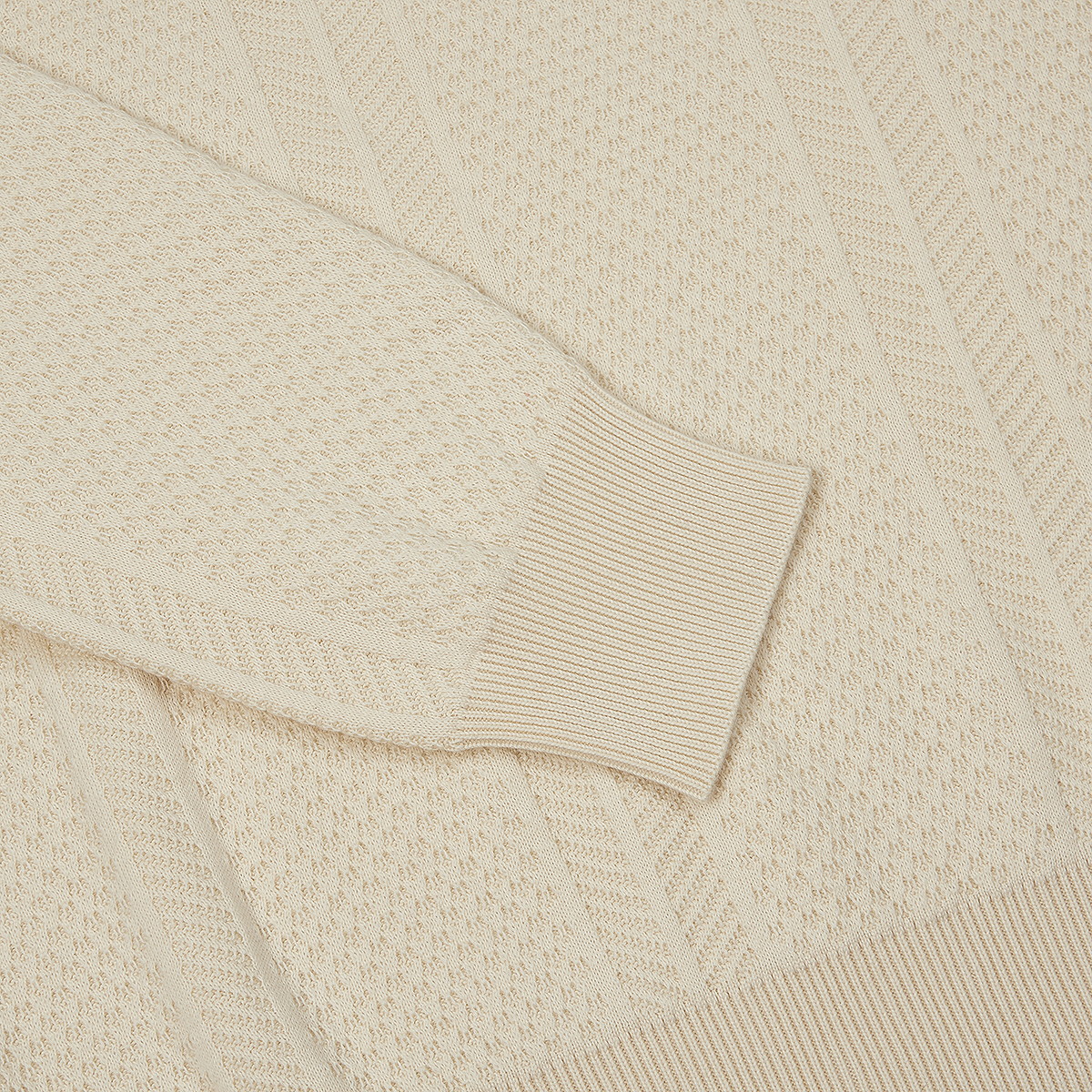Cream Cotton Cashmere Silk Knitted Polo