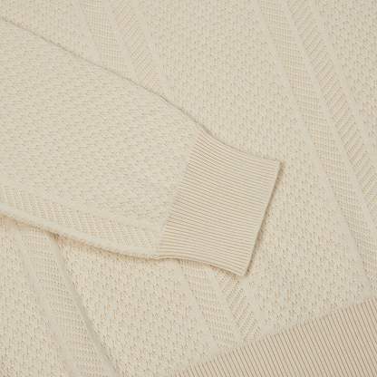 Cream Cotton Cashmere Silk Knitted Polo