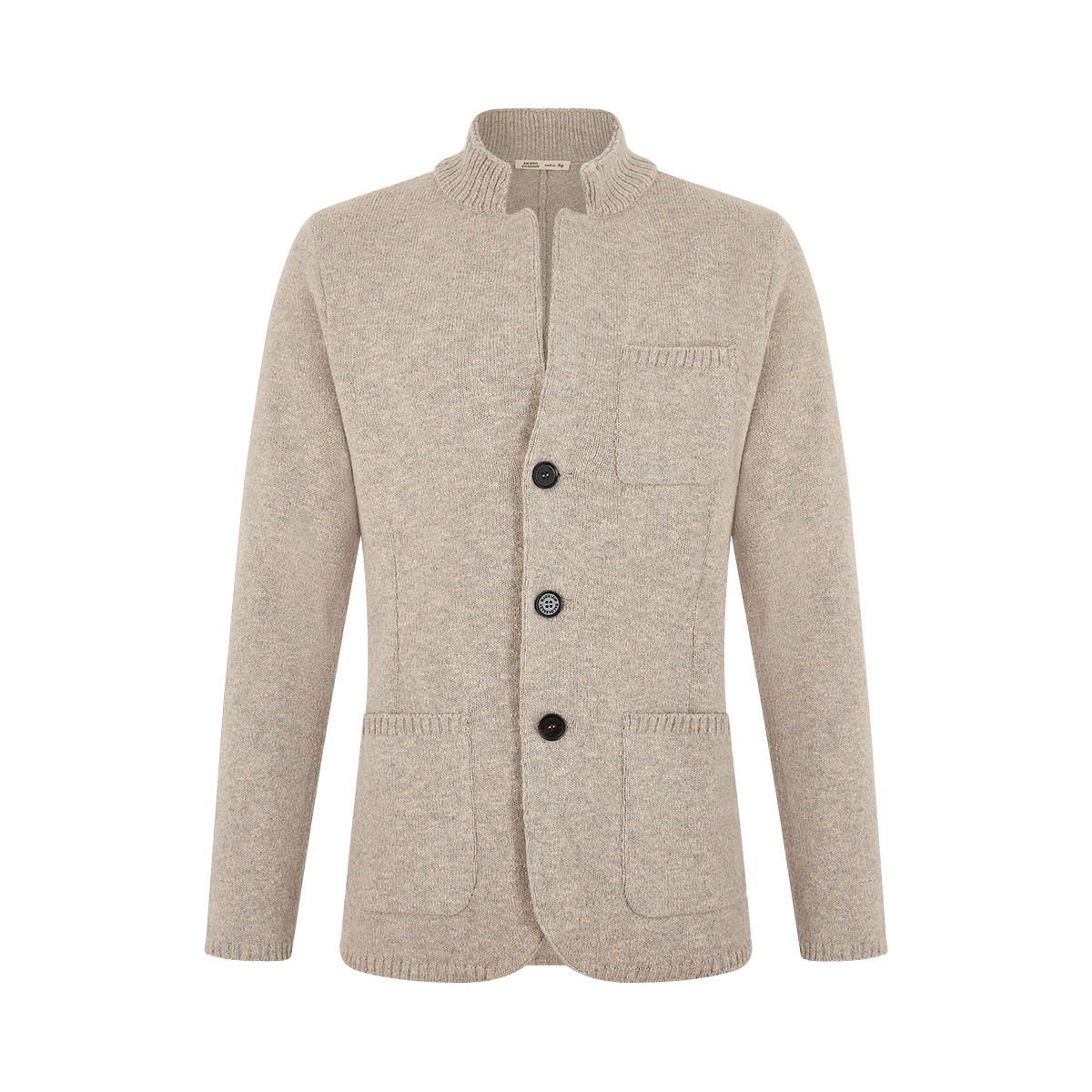 Beige Wool Cotton Winter Mouline Cortina Cardigan