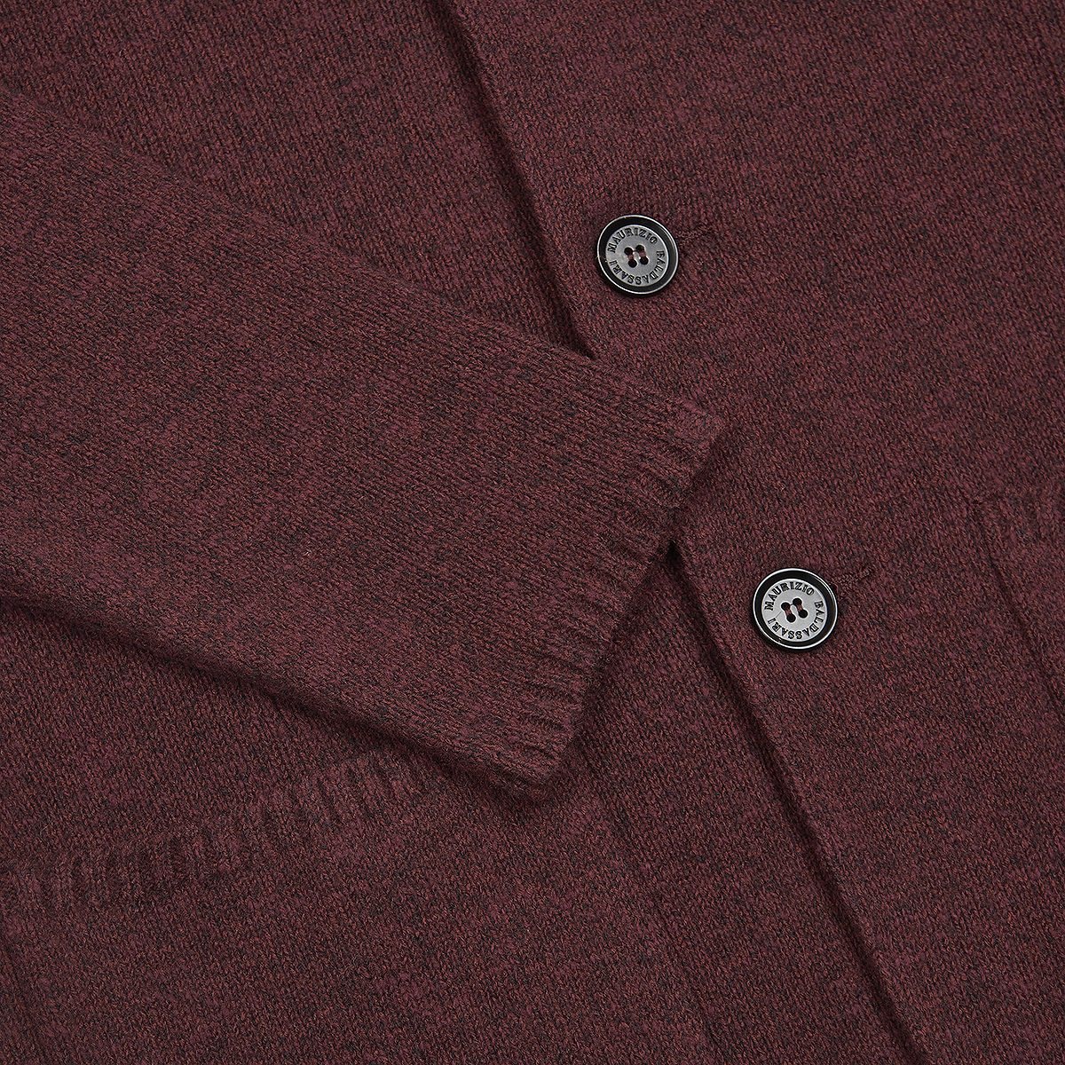 Burgundy Wool Cotton Winter Mouline Cortina Cardigan