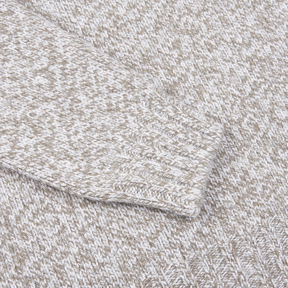 Beige Wool Quarter Button Neck Sweater