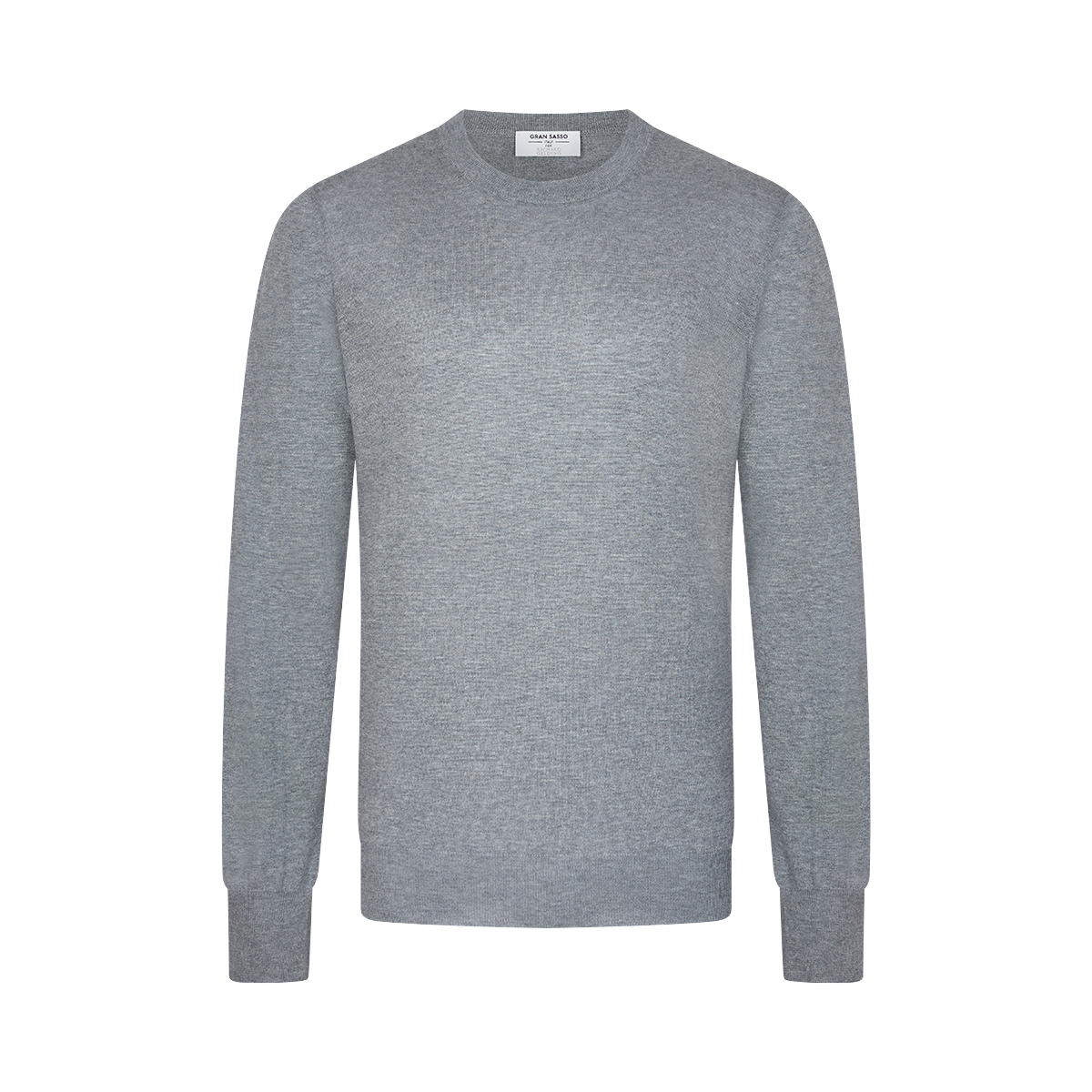 Grey Extrafine Wool/Cashmere Crewneck Sweater