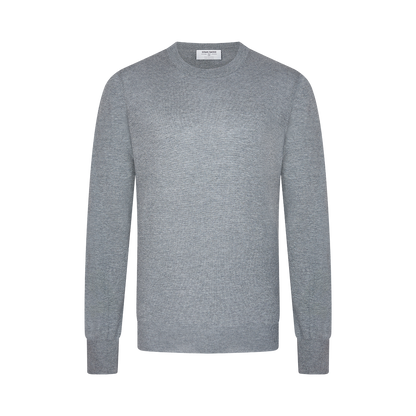 Grey Extrafine Wool/Cashmere Crewneck Sweater