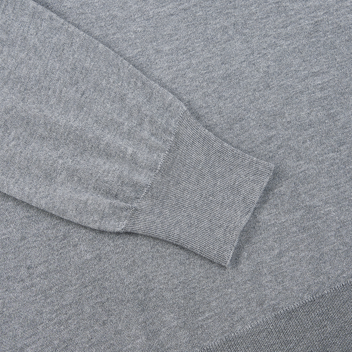 Grey Extrafine Wool/Cashmere Crewneck Sweater