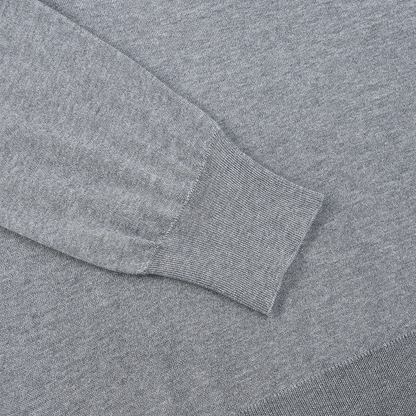 Grey Extrafine Wool/Cashmere Crewneck Sweater