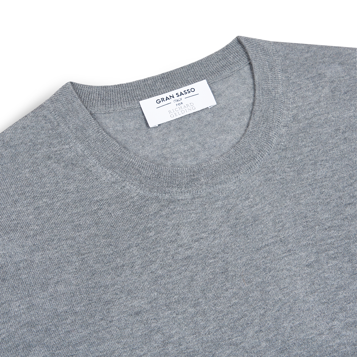 Grey Extrafine Wool/Cashmere Crewneck Sweater