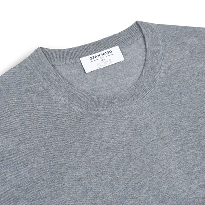 Grey Extrafine Wool/Cashmere Crewneck Sweater