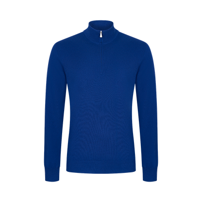 Royal Blue Cashmere 1/4 Zip Sweater