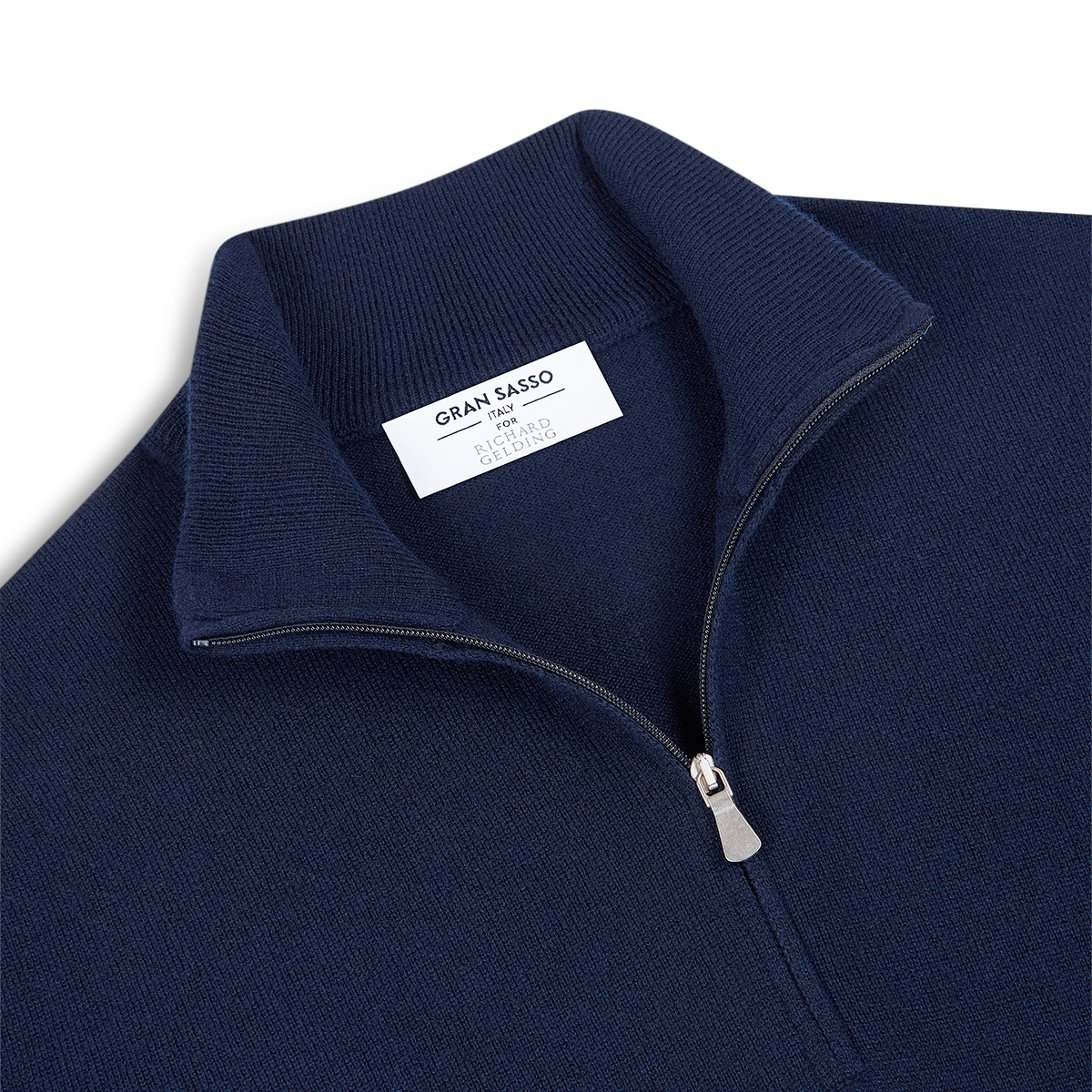 Navy Cashmere 1/4 Zip Sweater