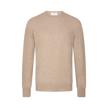 Beige Wool/Viscose/Cashmere Crewneck Sweater