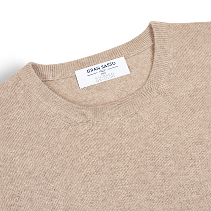 Beige Wool/Viscose/Cashmere Crewneck Sweater