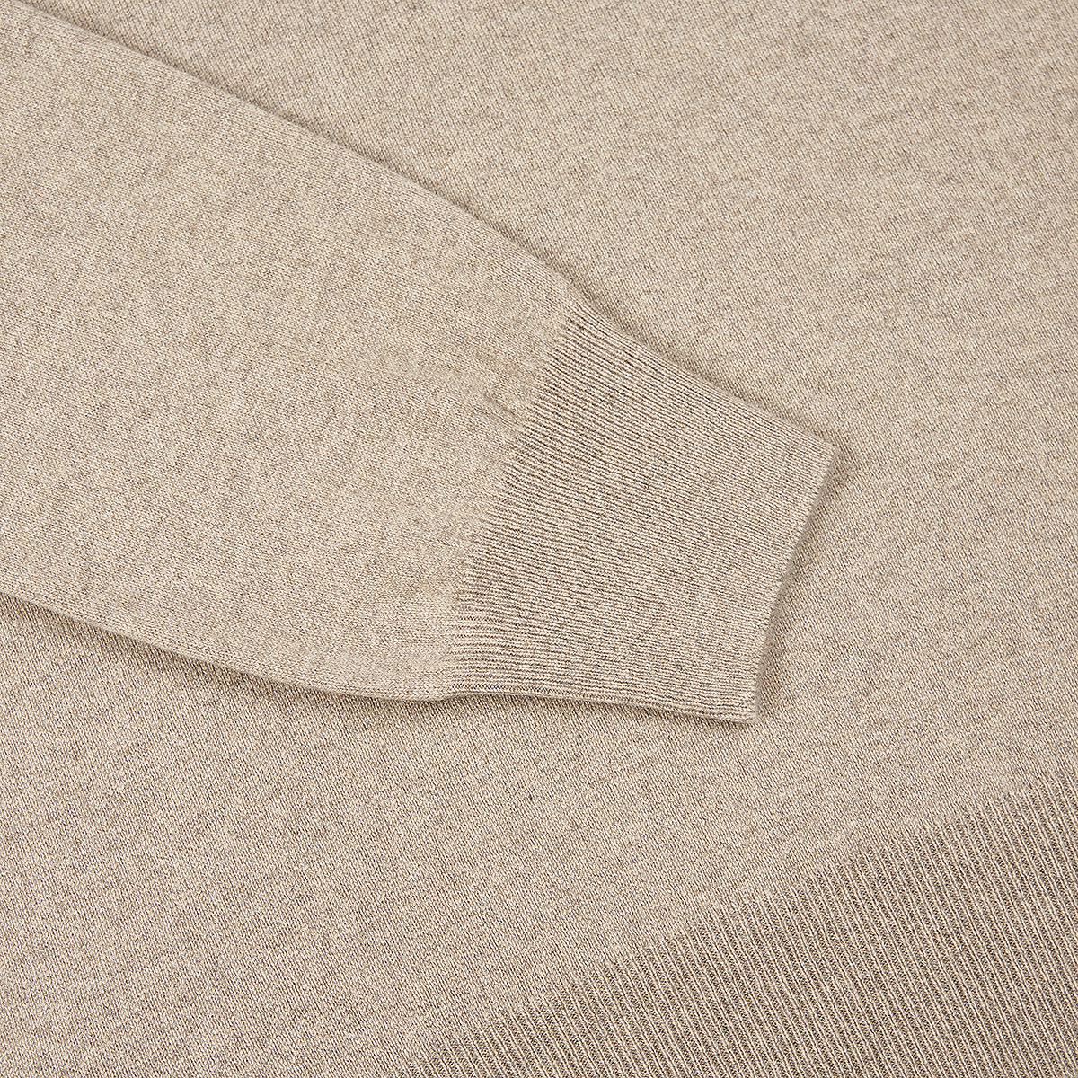 Beige Wool/Viscose/Cashmere Crewneck Sweater