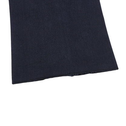 Kit Blake Navy Blue Cotton Twill Pleated Trousers Cuff