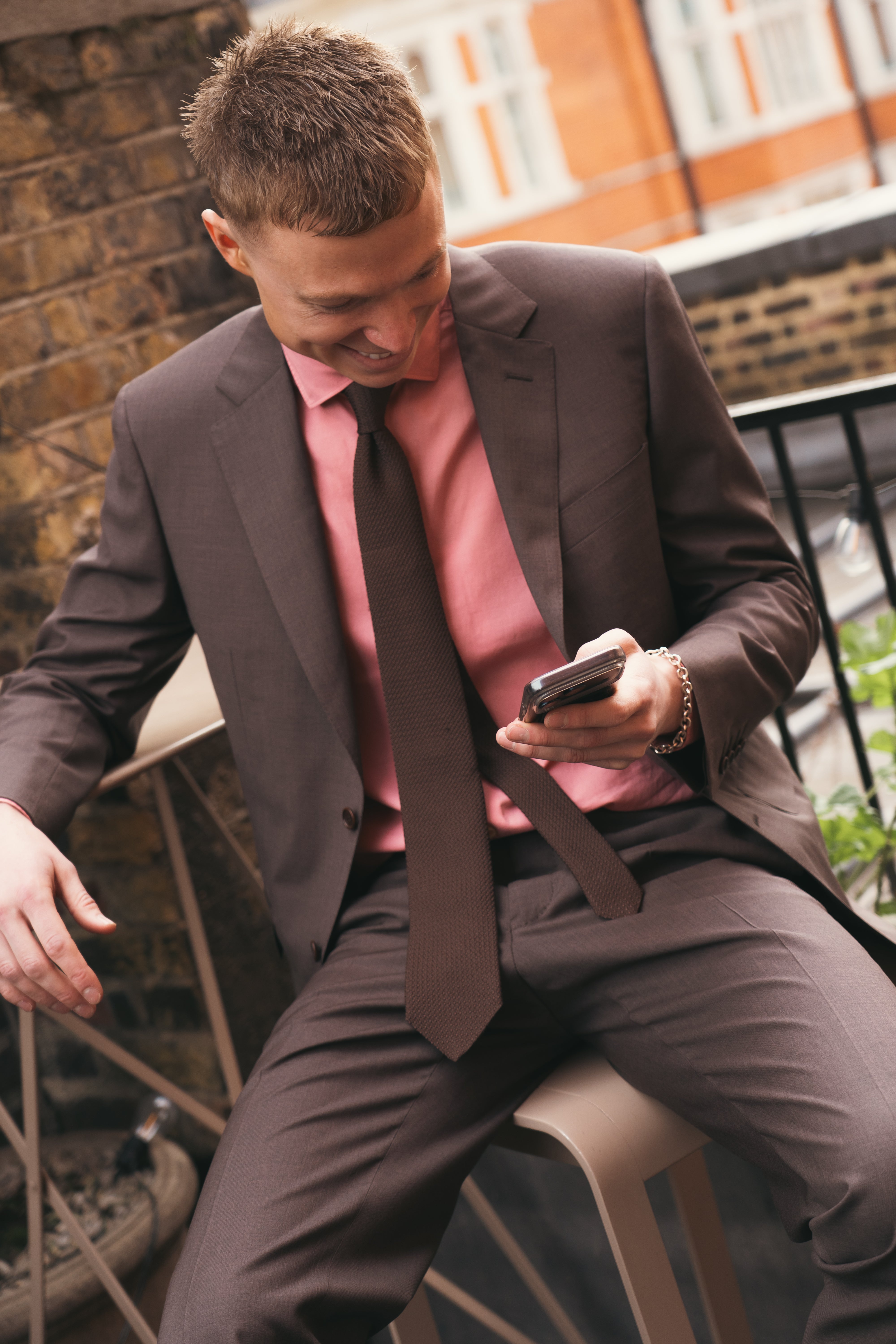 Dark Brown Grenadine Grossa Lined Silk Tie