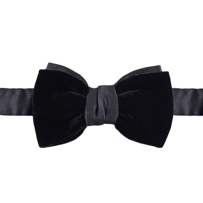 Lanvin Black Velvet Pre-Tied- Bow-Tie Feature