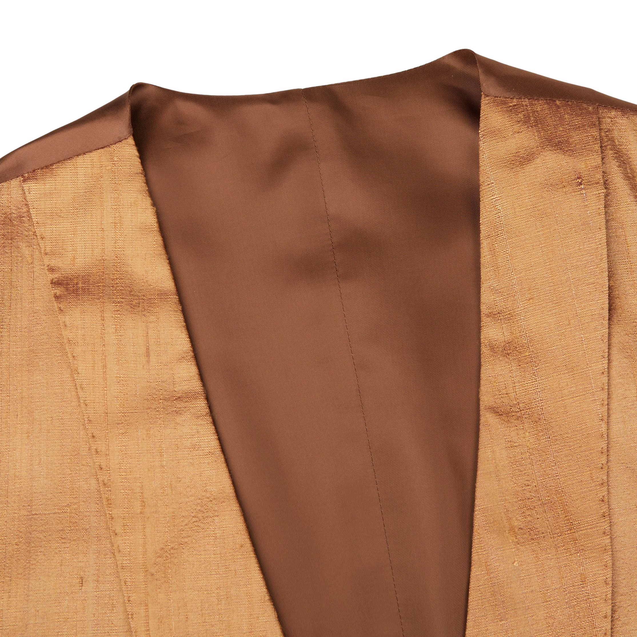 Lardini Bronze Pure Silk DB Waistcoat Collar