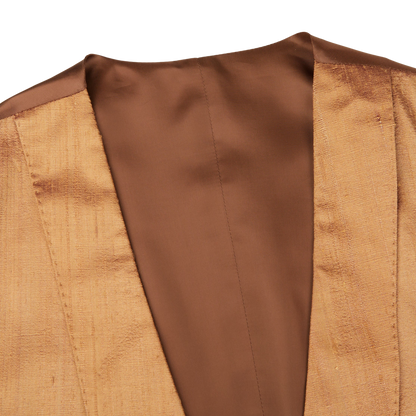 Lardini Bronze Pure Silk DB Waistcoat Collar