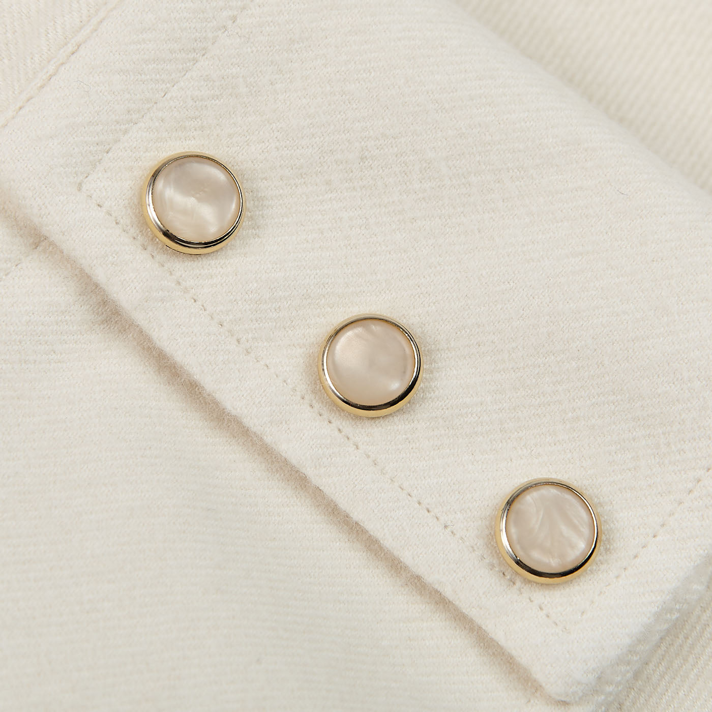 Lardini Cream White Cotton Flannel Western Buttons