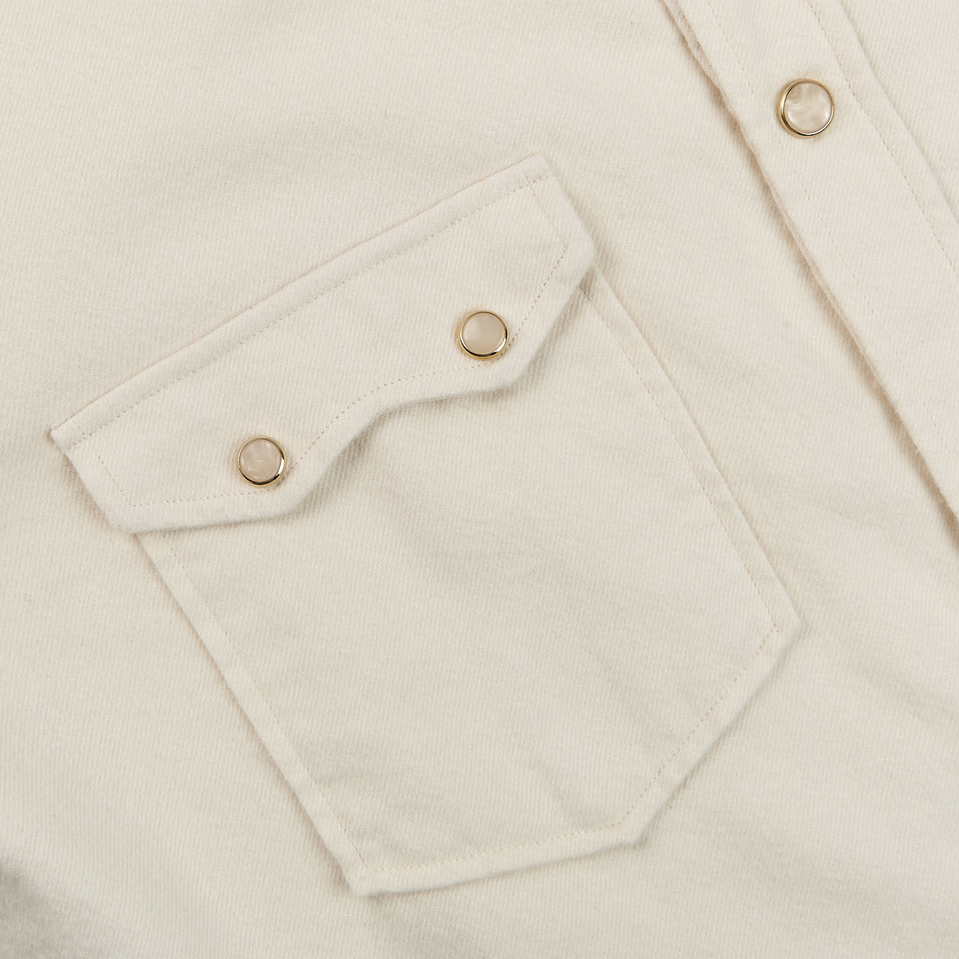Lardini Cream White Cotton Flannel Western Pocket
