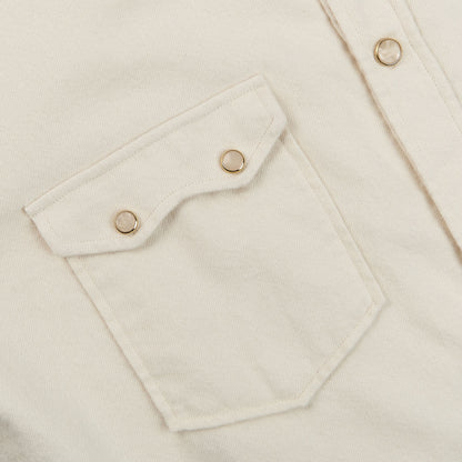 Lardini Cream White Cotton Flannel Western Pocket