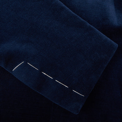 Lardini Dark Blue Cotton Linen Velvet Dinner Jacket Cuff