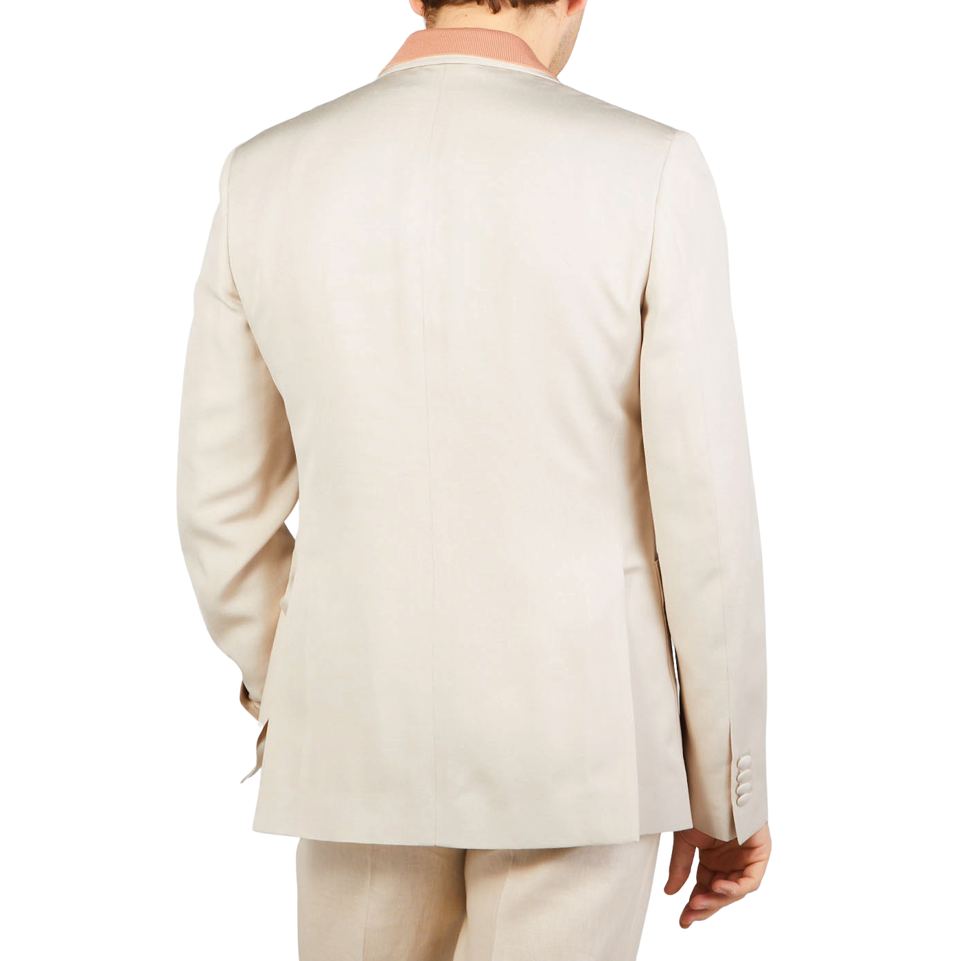 Lardini Light Beige Silk Blend Dinner Jacket Back