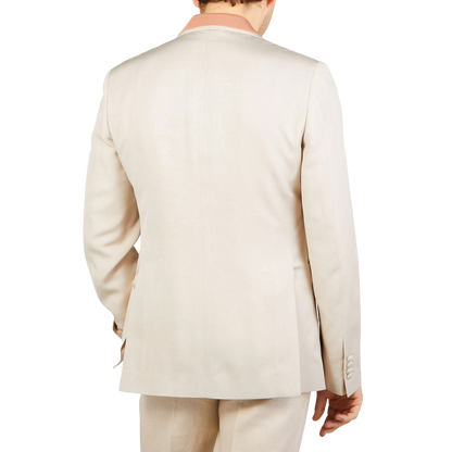 Lardini Light Beige Silk Blend Dinner Jacket Back