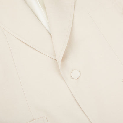 Lardini Light Beige Silk Blend Dinner Jacket Closed