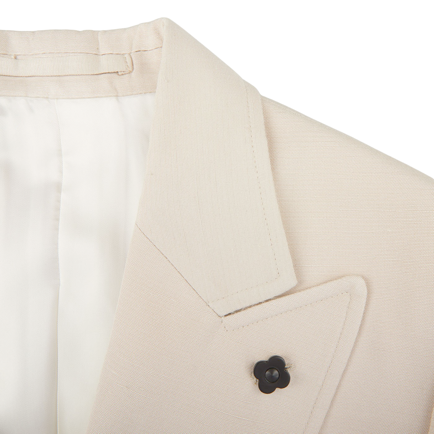 Lardini Light Beige Silk Blend Dinner Jacket Lapel