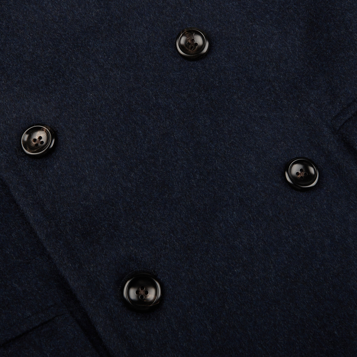 Luigi Bianchi Blue Melange Loro Piana Wool Polo Coat Detail
