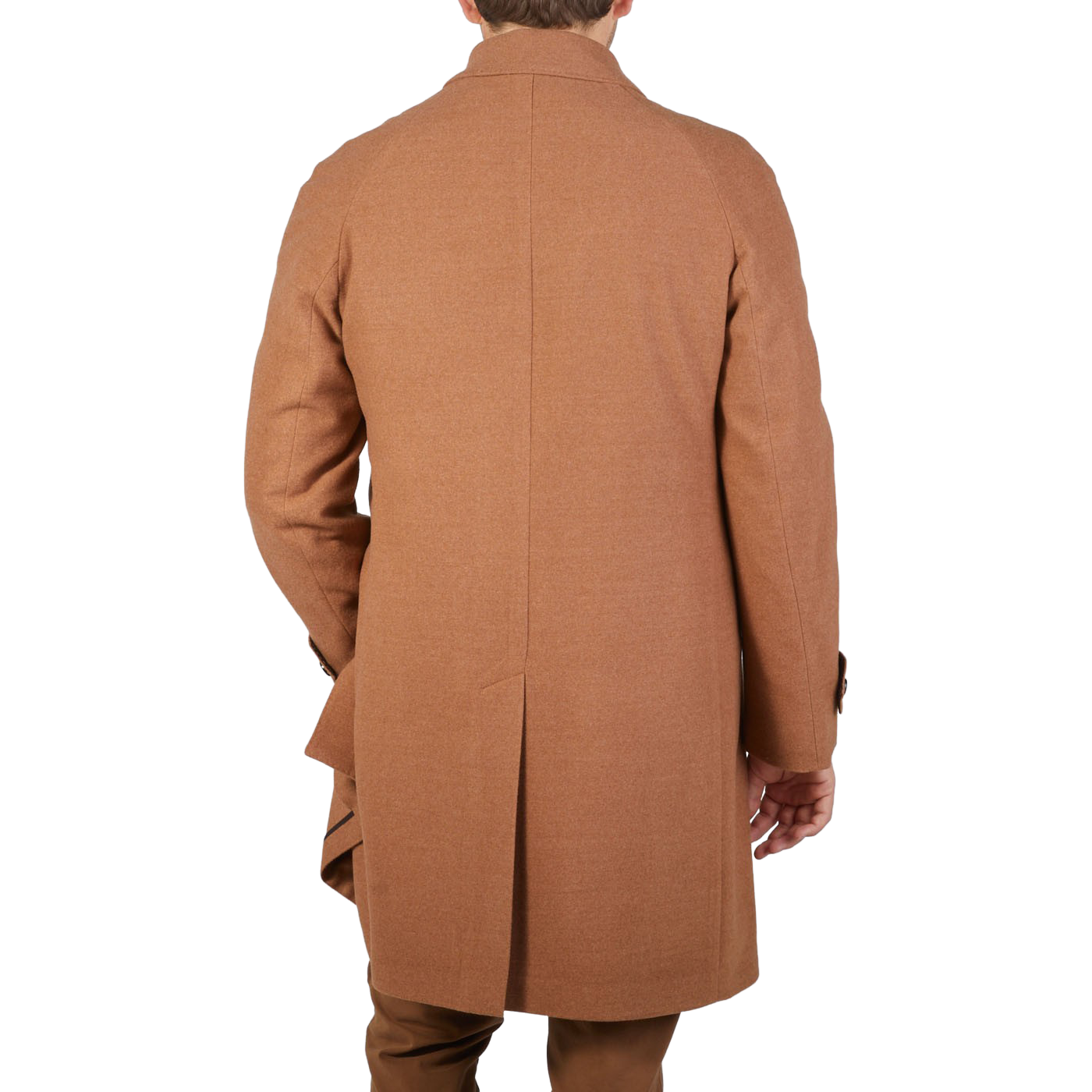 Luigi Bianchi Camel Drago Skyfall Wool Raglan Coat Back