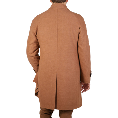 Luigi Bianchi Camel Drago Skyfall Wool Raglan Coat Back