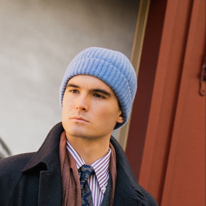 Blue Cashmere Beanie