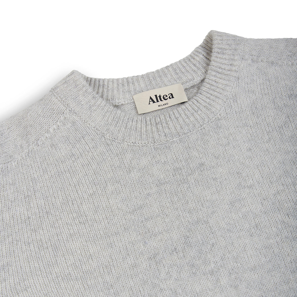 Cream Wool Cashmere Crewneck Sweater