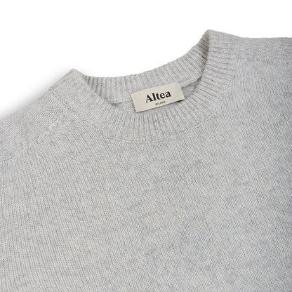 Cream Wool Cashmere Crewneck Sweater