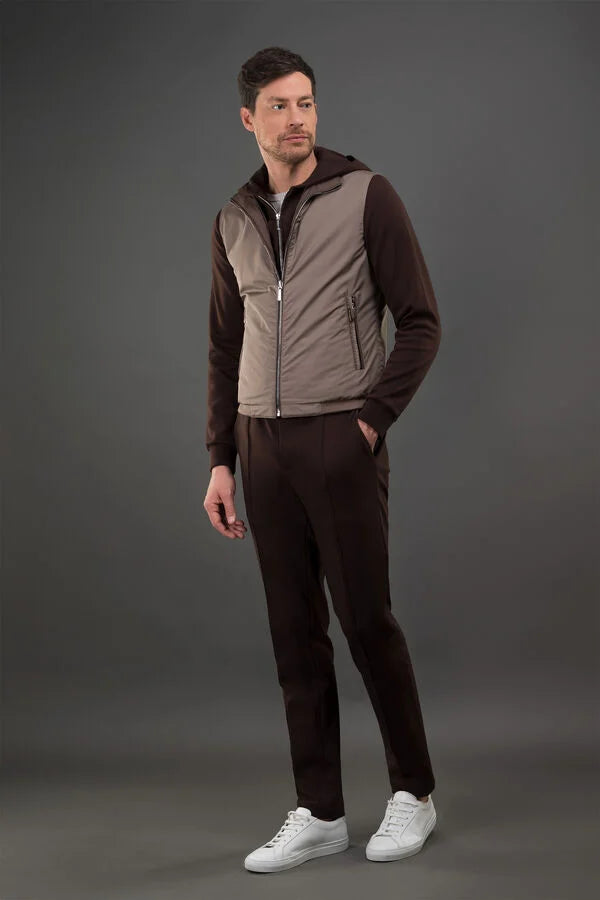 Taupe Visone Nylon Fioresi Gilet