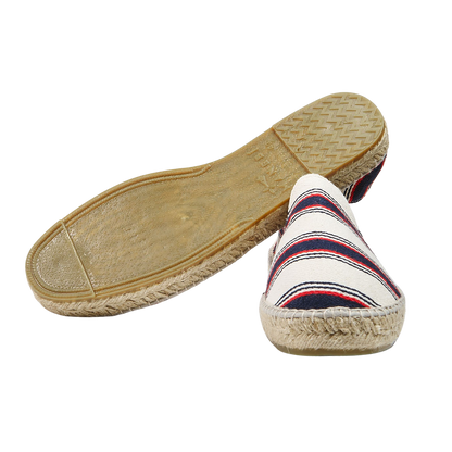 Manebi Red Navy Striped Portofino Cotton Espadrilles Sole