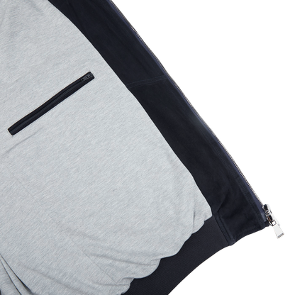 A Manto navy blue sweatpants with a pocket on the side.