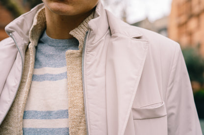 Cream Beige Nylon Waterproof Jacket