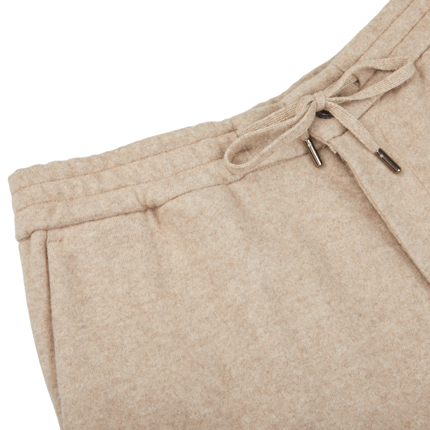 Maurizio Baldassari Beige Felted Cashmere Drawstring Trousers Edge