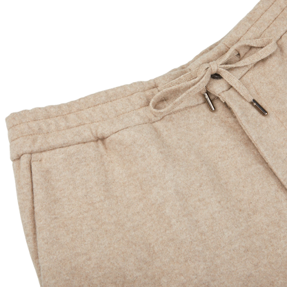 Maurizio Baldassari Beige Felted Cashmere Drawstring Trousers Edge