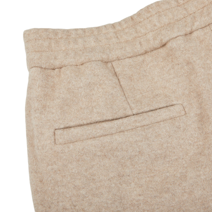 Maurizio Baldassari Beige Felted Cashmere Drawstring Trousers Pocket