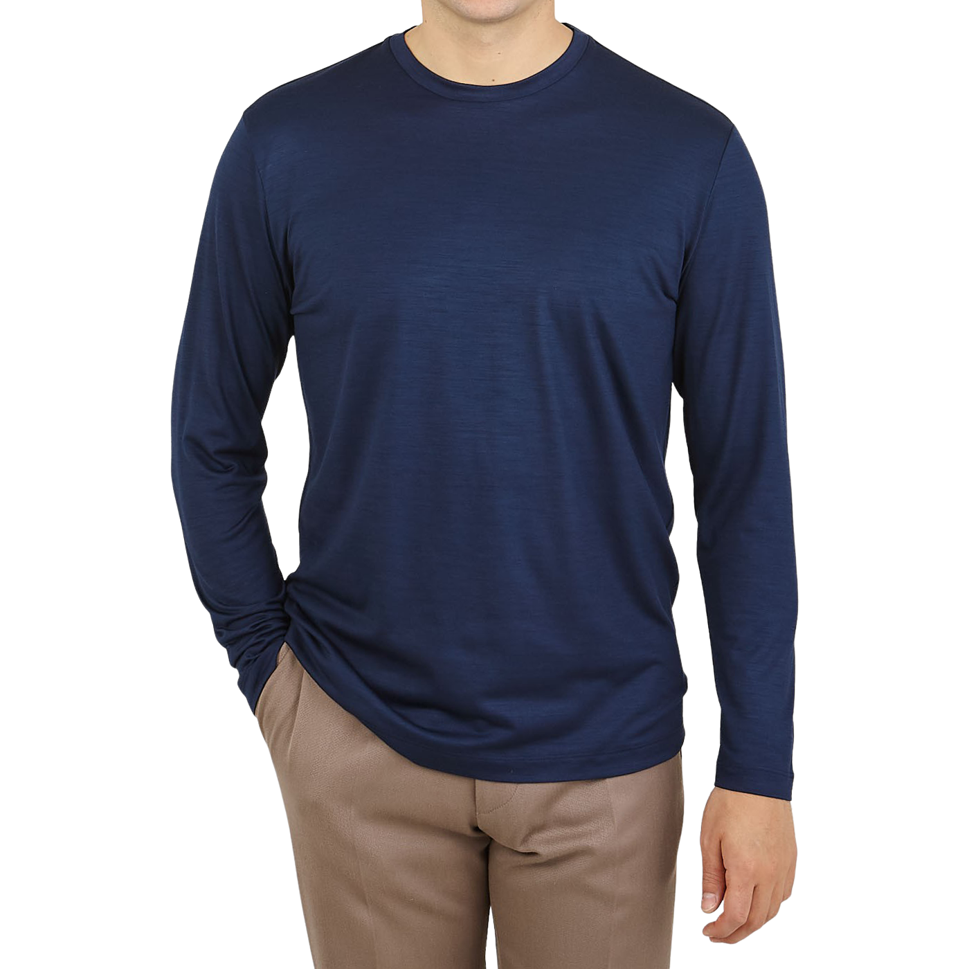 Maurizio Baldassari Blue Active Wool Jersey T-shirt Front
