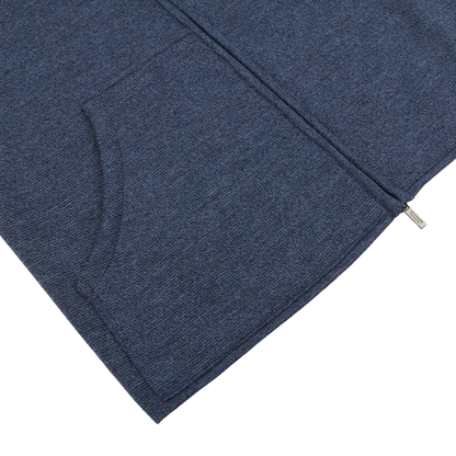 Maurizio Baldassari Blue Melange Knitted Virgin Wool Gilet Edge