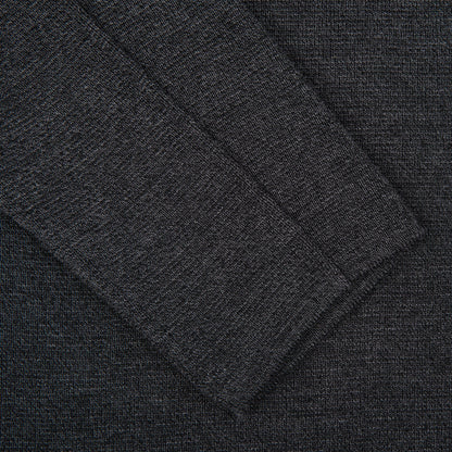 Maurizio Baldassari Charcoal Grey Milano Knitted Wool Overshirt Cuff